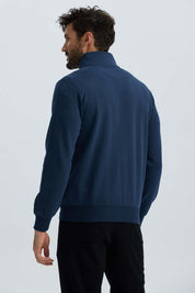 Polerón hombre full zipper azul