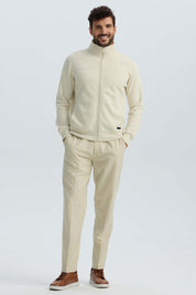 Polerón Hombre Full Zipper Beige