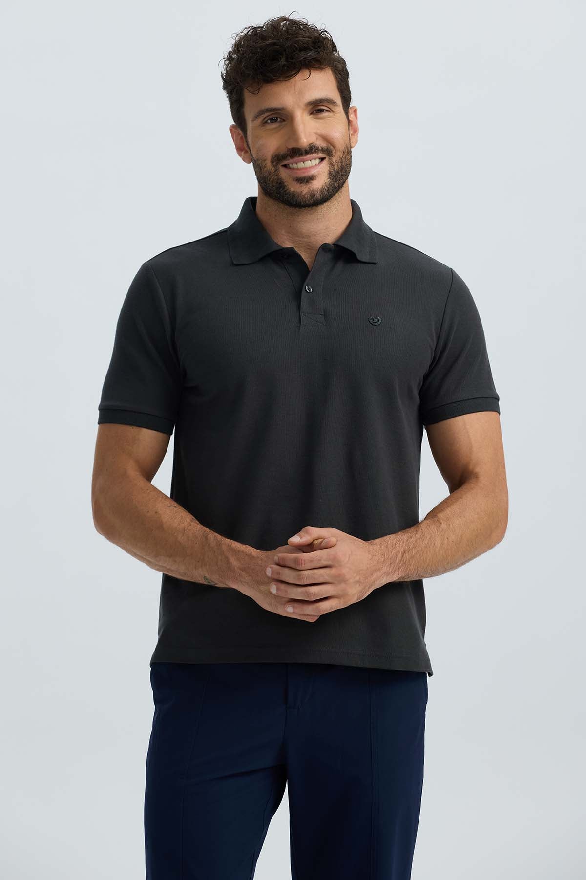 Polera Hombre Costura Negro