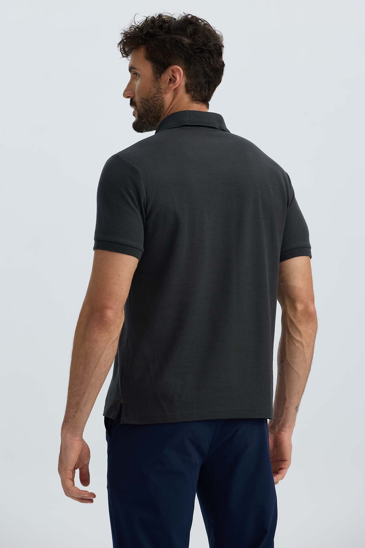 Polera Hombre Costura Negro