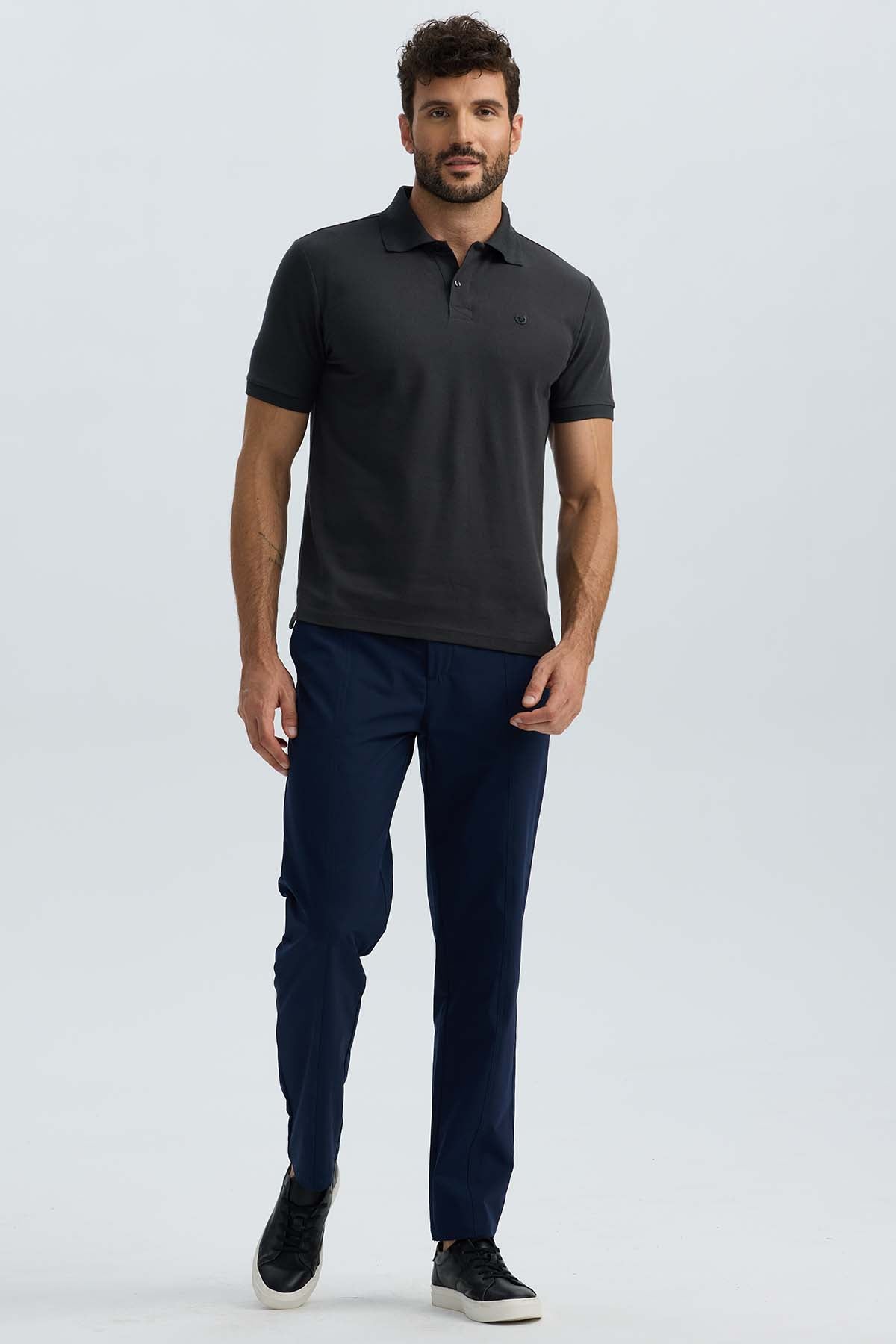 Polera Hombre Costura Negro