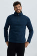 Polerón Hombre Half Zipper Liso Azul Marino
