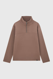 Polerón Hombre Half Zipper Liso Caqui