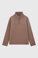 Polerón Hombre Half Zipper Liso Caqui