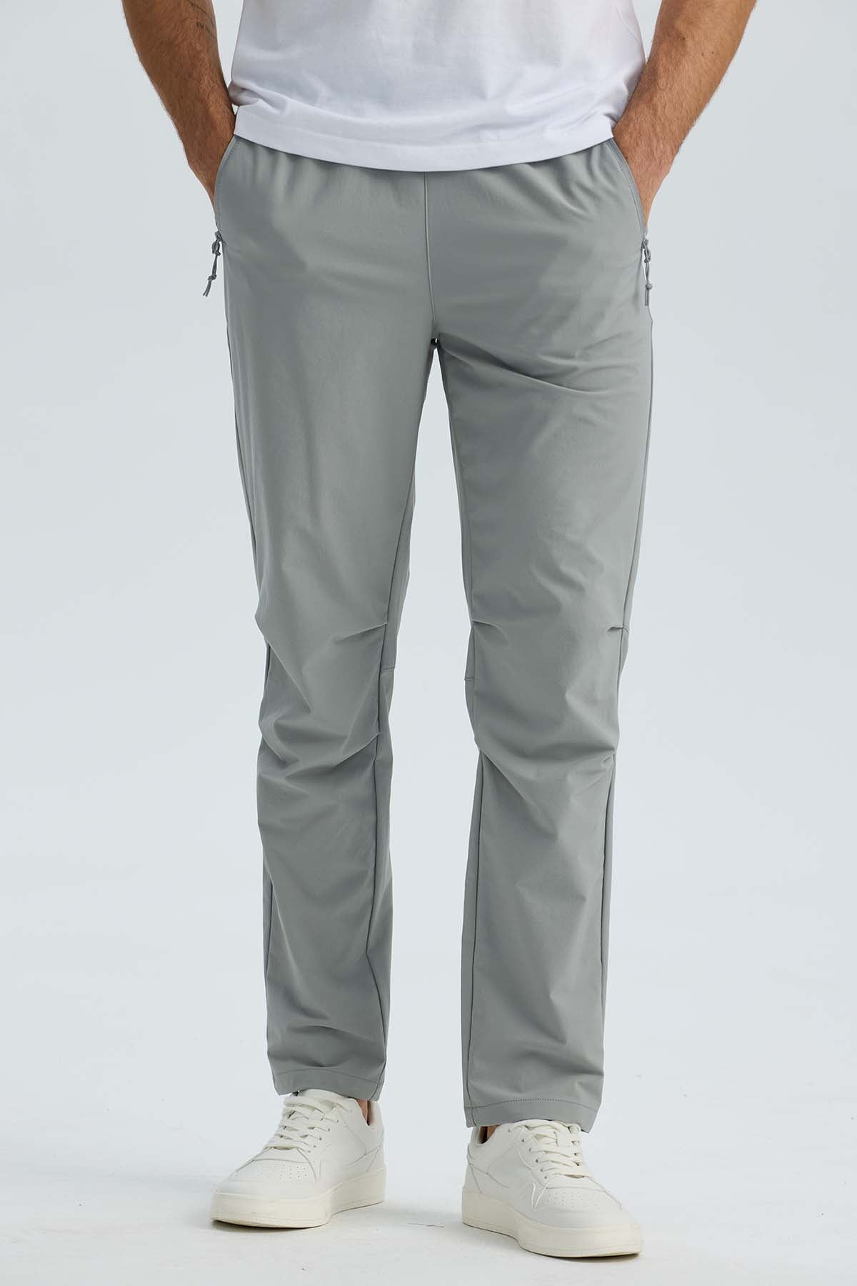 Pantalón Buzo Hombre Calce Recto Gris de nylon y spandex