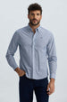 Camisa Hombre Rayas Azul Marino