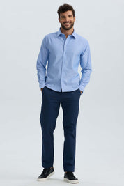 Camisa Hombre Oxford Premium Celeste