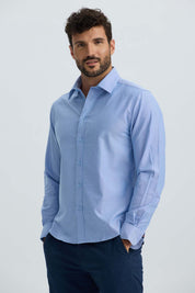 Camisa Hombre Oxford Premium Celeste