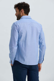 Camisa Hombre Oxford Premium Celeste