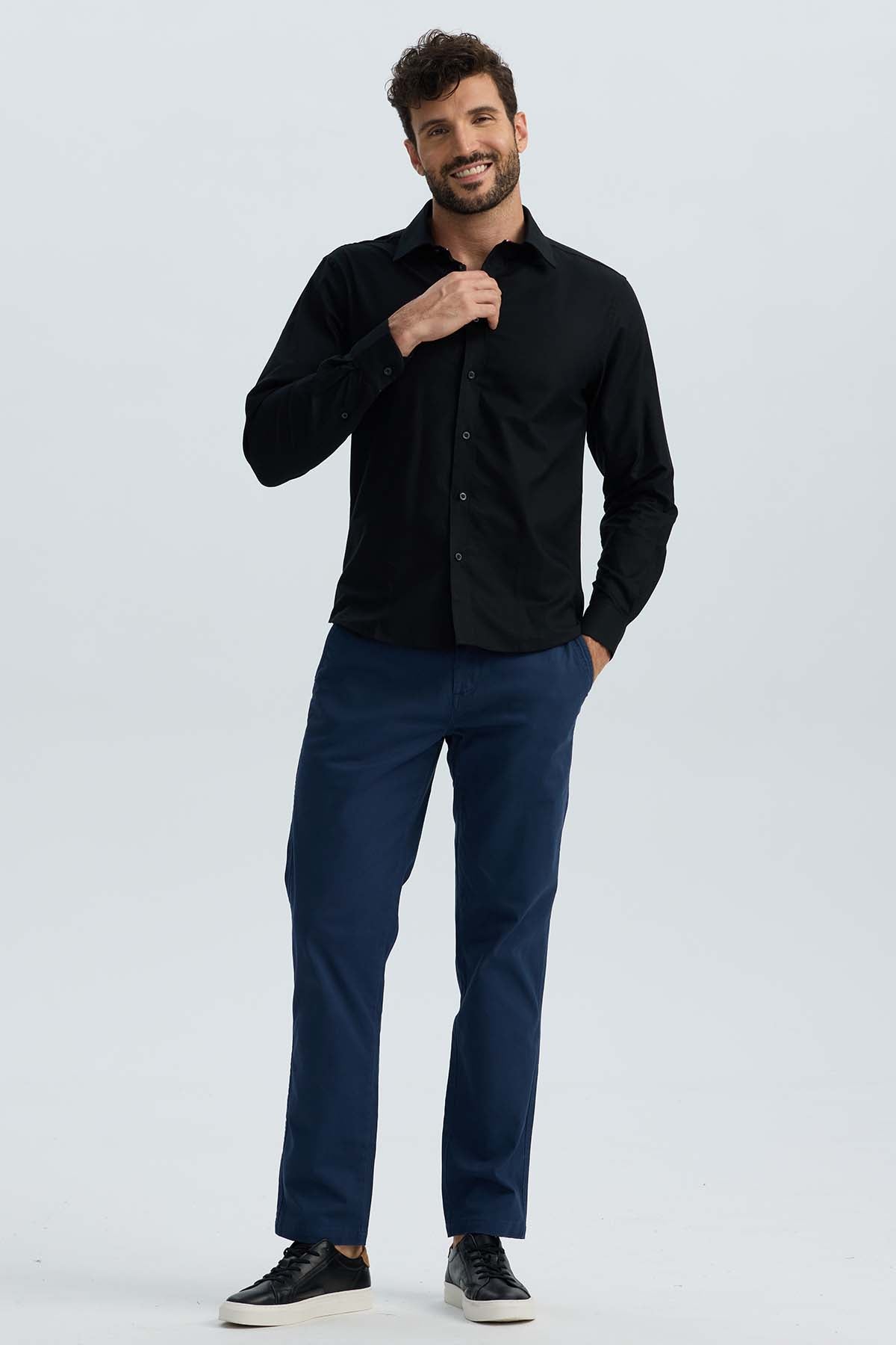 Camisa Hombre Oxford Premium Negro