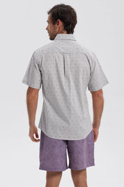 Camisa Hombre Mini Print Gris