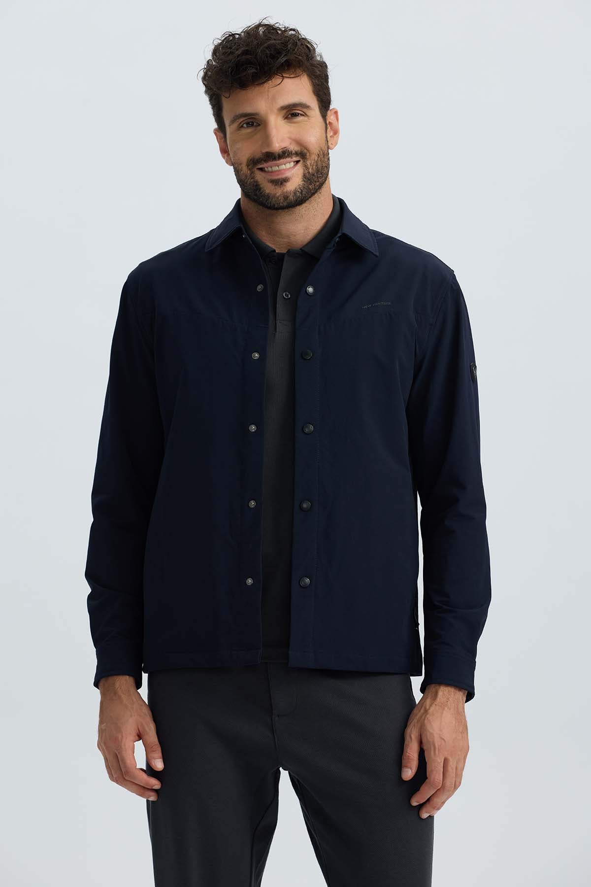 Chaqueta Hombre Detalle Azul Marino