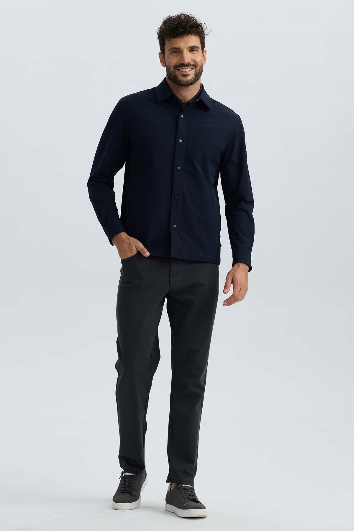 Chaqueta Hombre Detalle Azul Marino