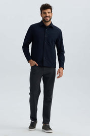 Chaqueta Hombre Detalle Azul Marino