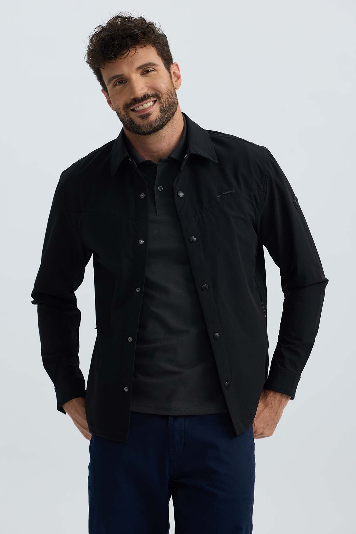 Chaqueta Hombre Detalle Negro