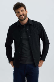 Chaqueta Hombre Detalle Negro