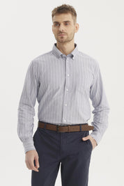 Camisa Hombre Rayas Premium Azul