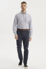 Camisa Hombre Rayas Premium Azul