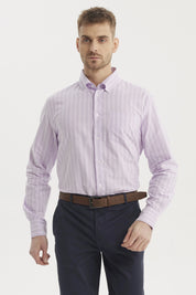 Camisa Hombre Rayas Premium Lila