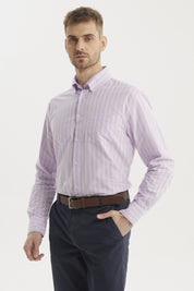 Camisa Hombre Rayas Premium Lila