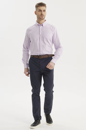 Camisa Hombre Rayas Premium Lila
