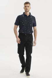 Pantalón Hombre Cargo Slim Fit Negro