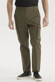 Pantalón Hombre Cargo Slim Fit Verde Olivo