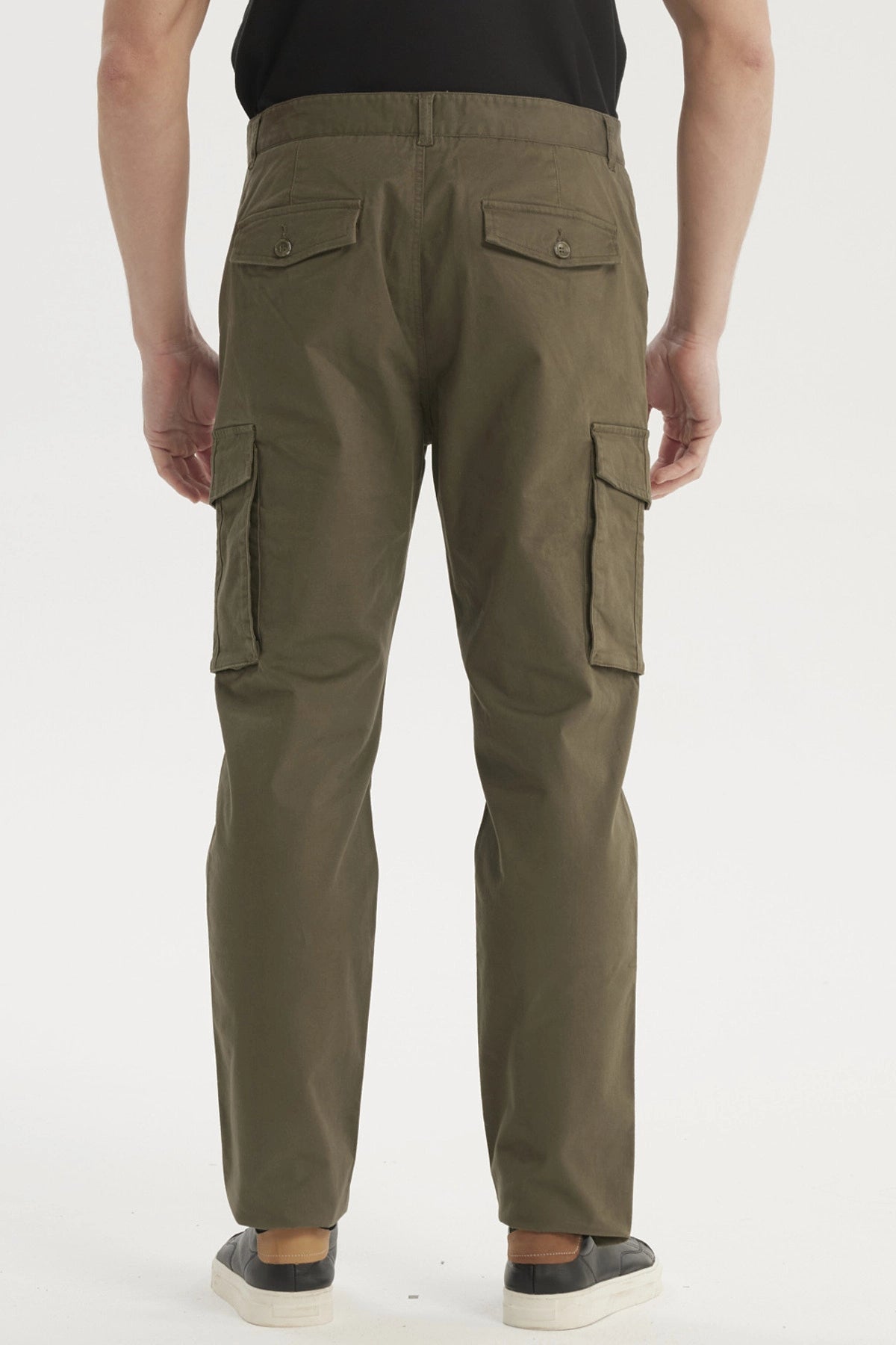 Pantalón Hombre Cargo Slim Fit Verde Olivo