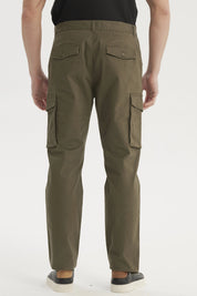 Pantalón Hombre Cargo Slim Fit Verde Olivo