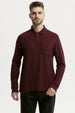 Polera Hombre Pique Básica Burdeo