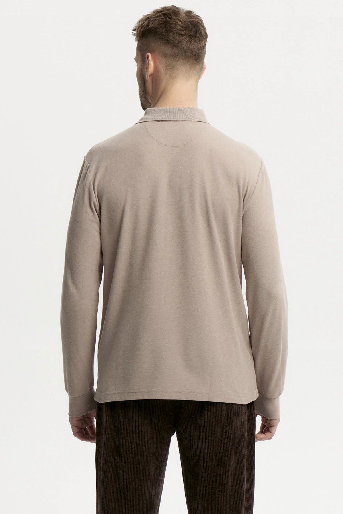 Polera Hombre Pique Básica Beige