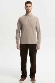 Polera Hombre Pique Básica Beige