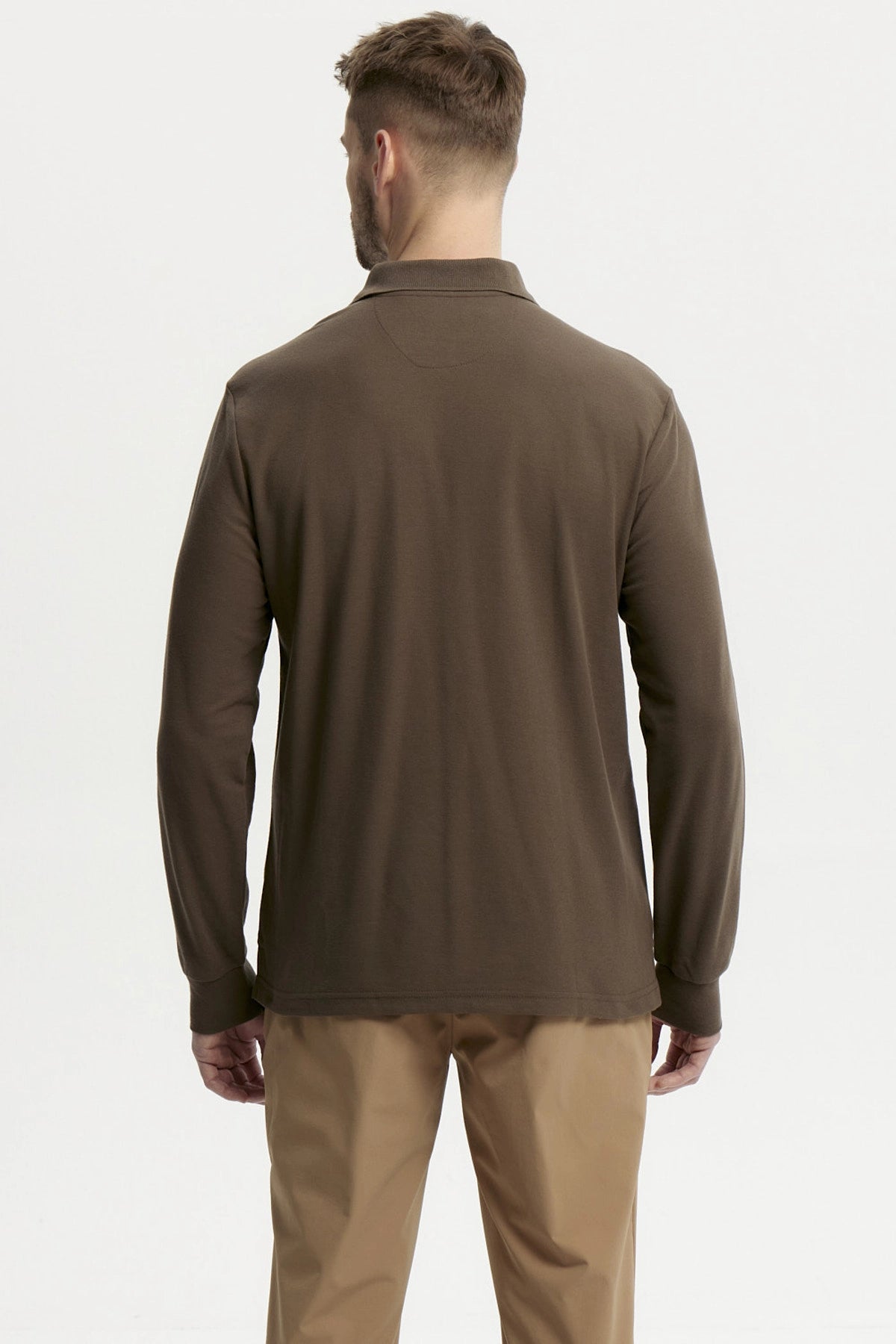 Polera Hombre Pique Básica Verde Olivo