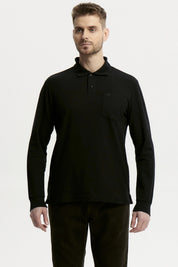 Polera Hombre Pique Básica Negro