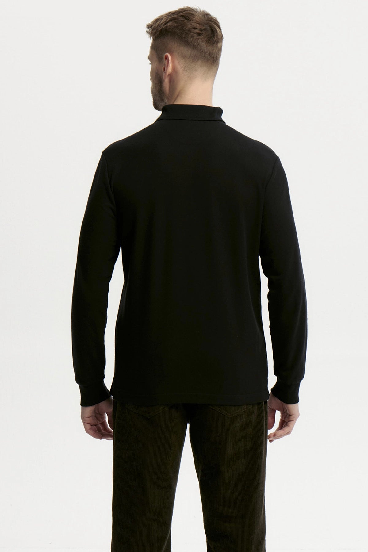Polera Hombre Pique Básica Negro