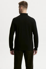 Polera Hombre Pique Básica Negro