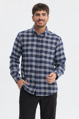 Camisa Hombre Franela Básica Azul Marino