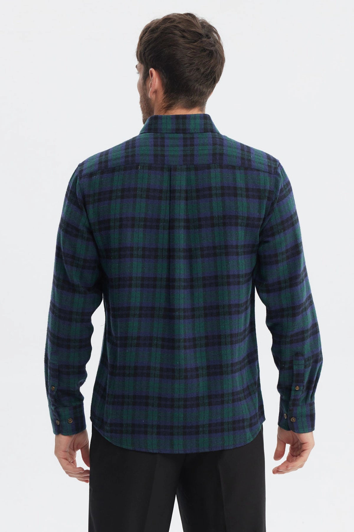 Camisa Hombre Franela Básica Verde Oscuro