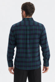 Camisa Hombre Franela Básica Verde Oscuro