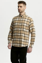 Camisa Hombre Franela Básica Camel