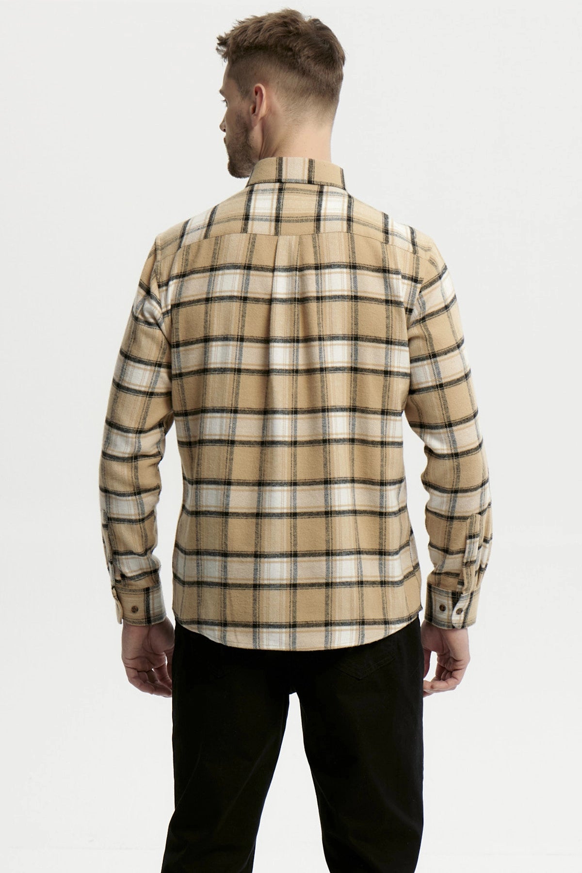 Camisa Hombre Franela Básica Camel