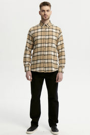 Camisa Hombre Franela Básica Camel