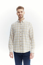 Camisa Hombre Franela Básica Beige