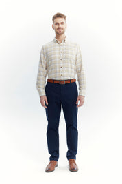 Camisa Hombre Franela Básica Beige
