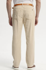 Pantalón Hombre Cotelé Beige