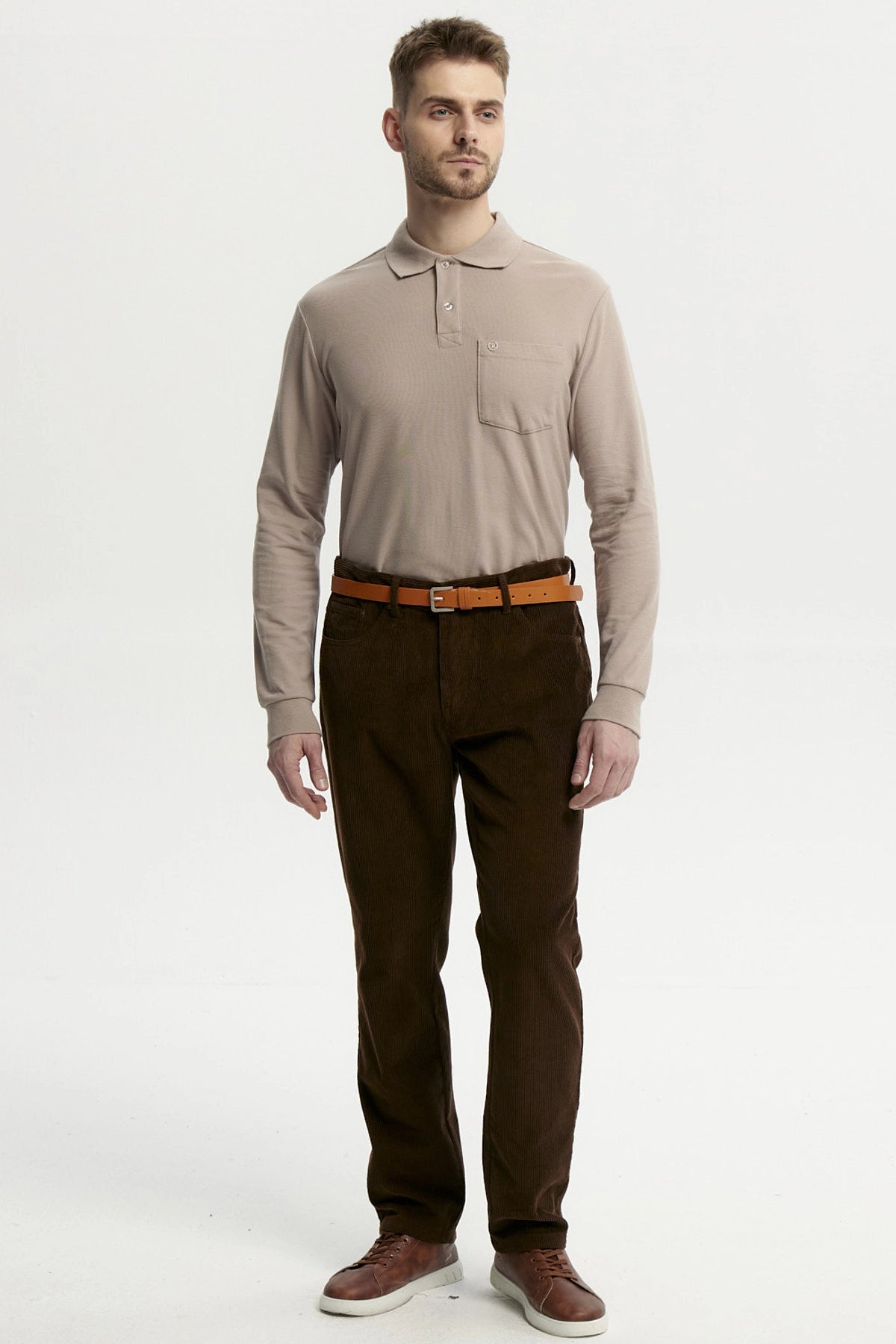 Pantalón Hombre Cotelé Café Oscuro