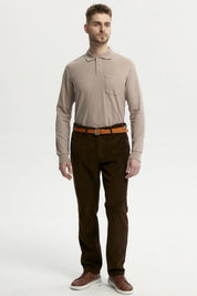 Pantalón Hombre Cotelé Café Oscuro