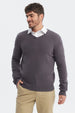 Sweater Hombre Básico Gris Melange