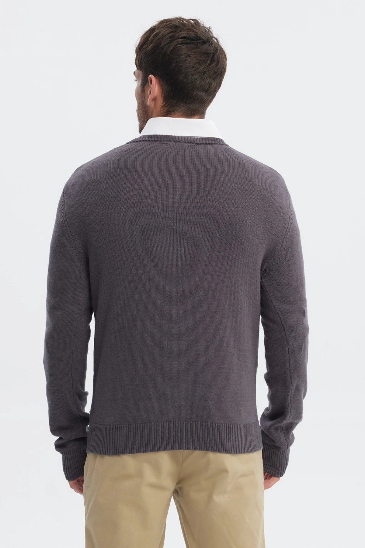Sweater Hombre Básico Gris Melange