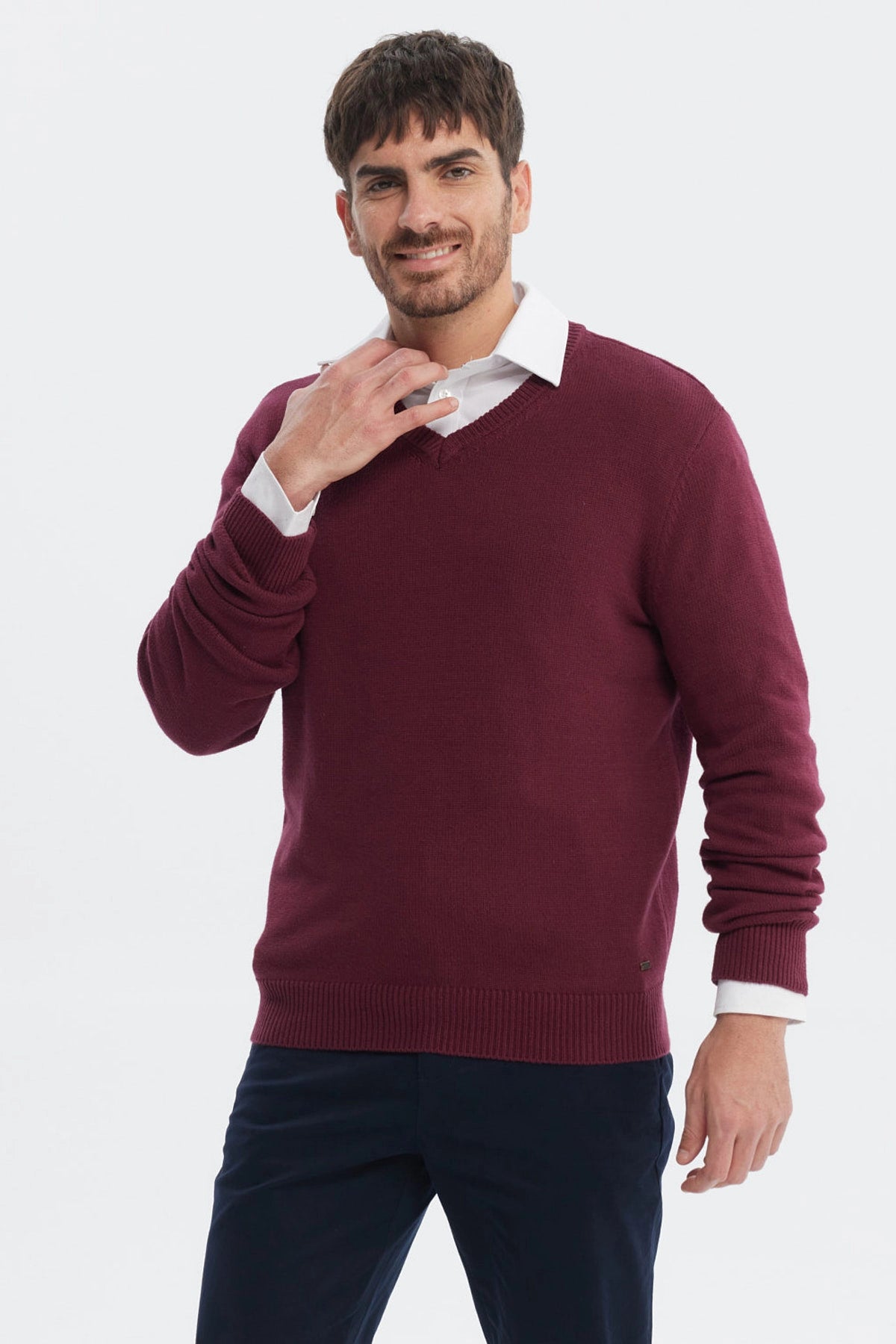 Sweater Hombre Básico Burdeo